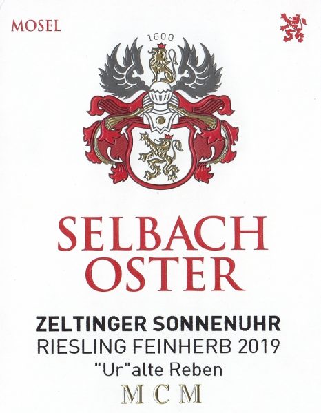 Selbach-Oster Zeltinger Sonnenuhr 'Uralte Reben' Riesling Spätlese Feinherb