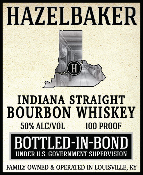 Indiana Straight Bourbon Whiskey Hazelbaker Bottled in Bond  7 Year
