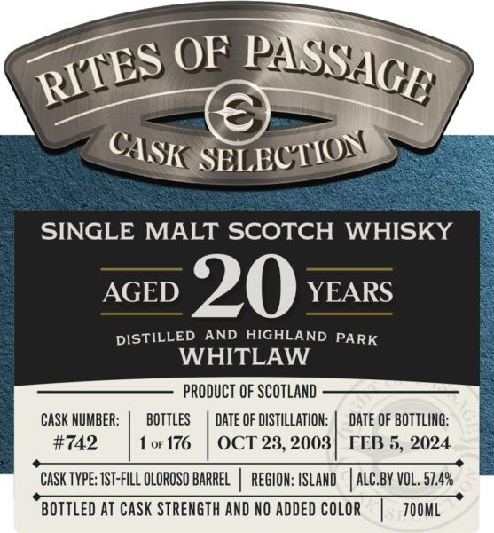 Single Malt Scotch Whisky Whitlaw Highland Park 20 Year