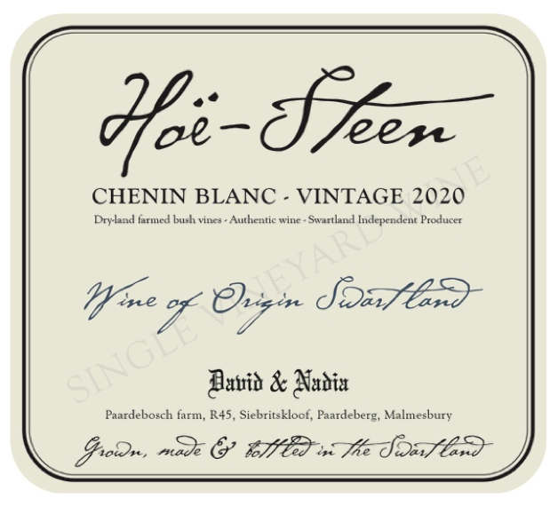 Chenin Blanc HoeSteen David  Nadia Sadie