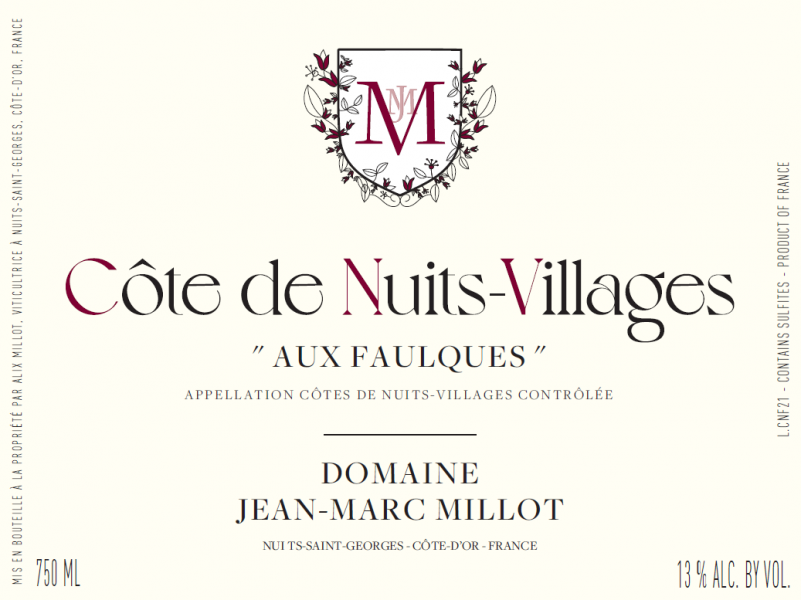 Cote de Nuits Villages Aux Faulques Domaine JeanMarc Millot