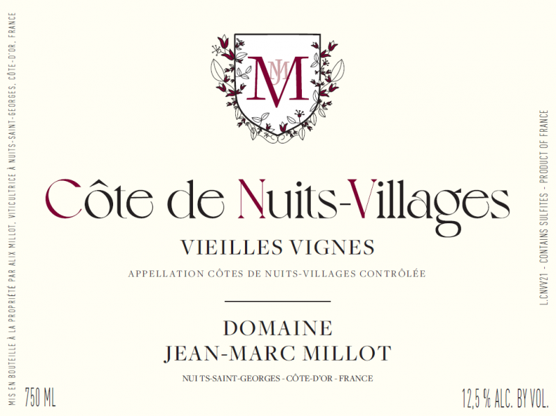 Cote de Nuits Villages Vieilles Vignes Domaine JeanMarc Millot