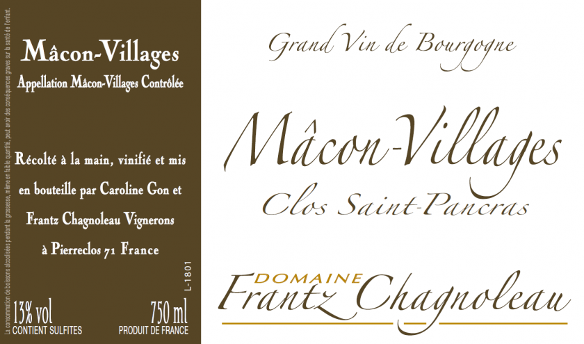 MaconVillages Clos Saint Pancras Domaine Frantz Chagnoleau