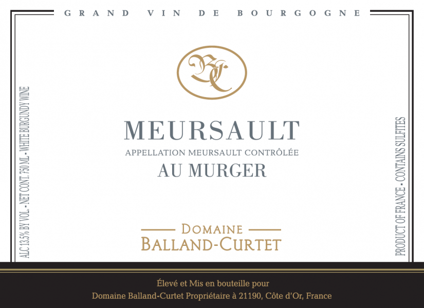 Meursault Au Murger Vignoble BallandCurtet