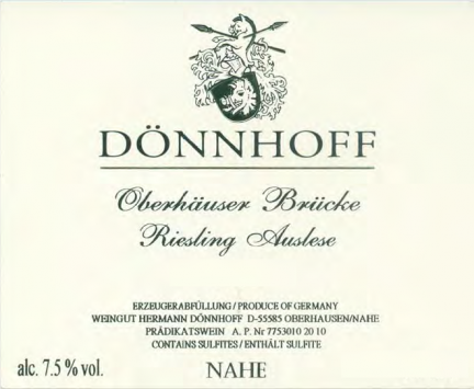 Dönnhoff Oberhäuser Brücke Riesling Auslese 'Goldkapsel'