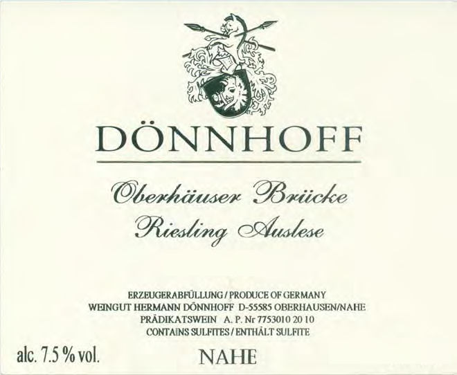 Dnnhoff Oberhuser Brcke Riesling Auslese Goldkapsel