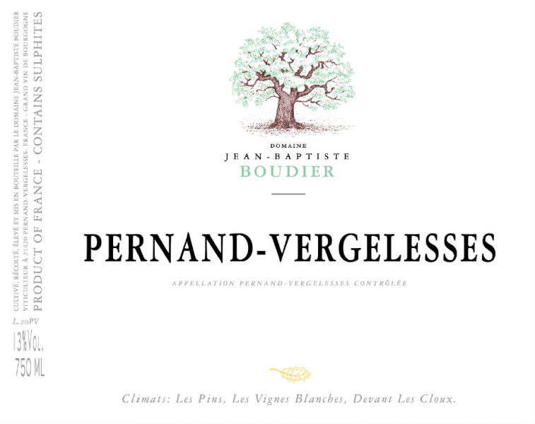 PernandVergelesses Blanc Domaine JeanBaptiste Boudier