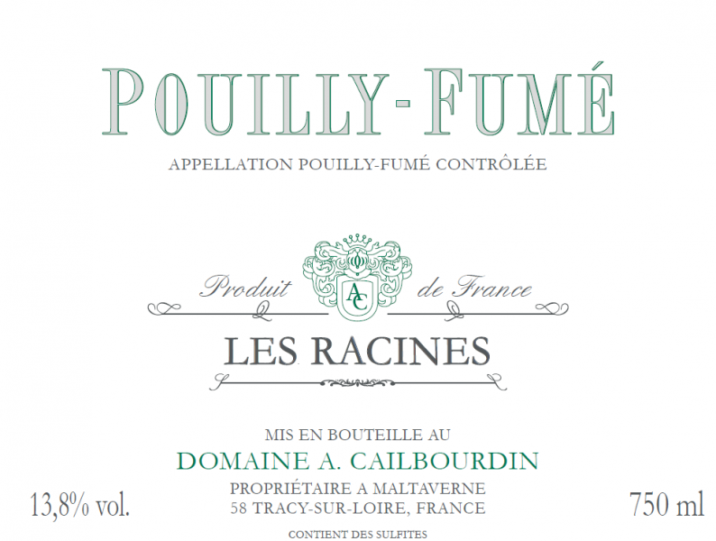 Pouilly-Fume 'Les Racines', Domaine Alain Cailbourdin