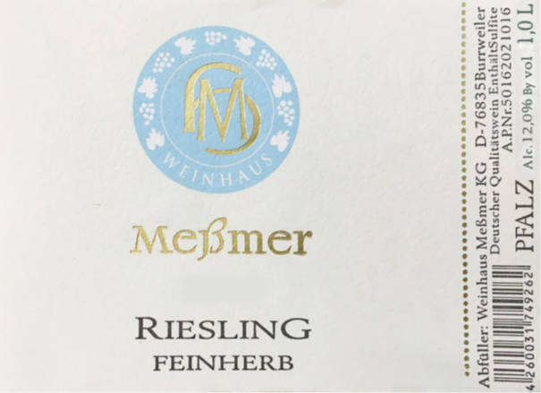 Messmer Riesling Feinherb