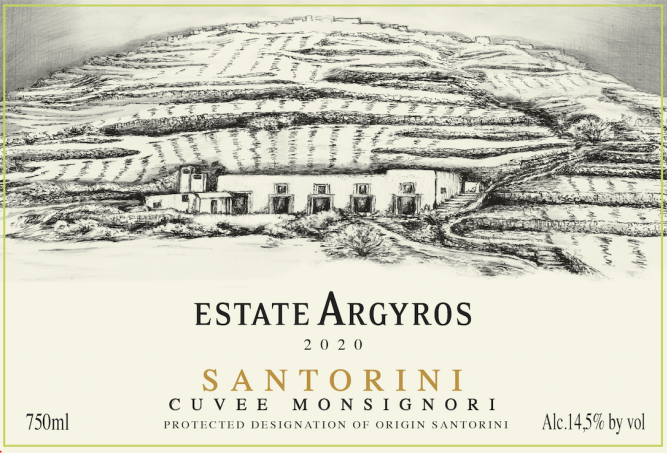 Santorini Assyrtiko Cuve Monsignori Estate Argyros