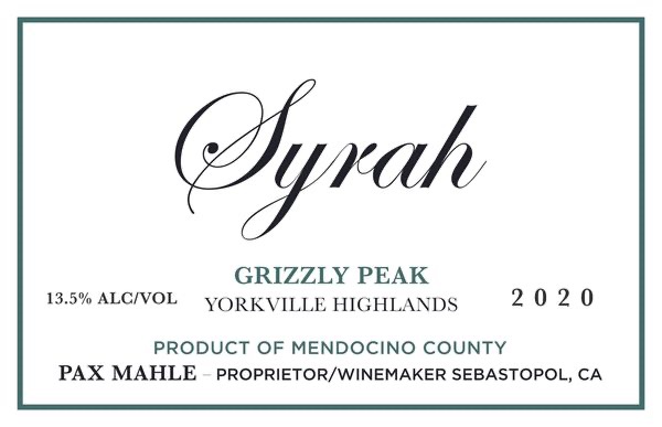 Syrah Grizzly Peak Vyd Pax