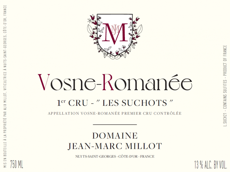 VosneRomanee 1er Les Suchots Domaine JeanMarc Millot