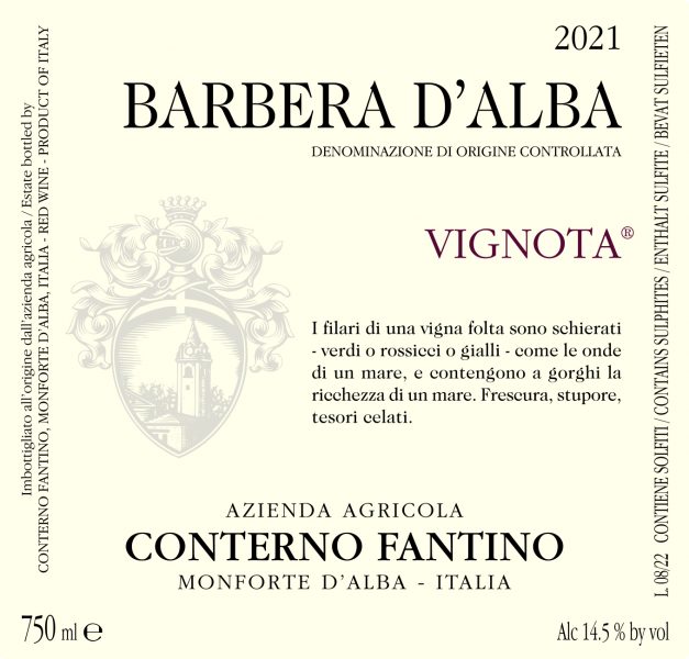 Barbera dAlba Vignota Conterno Fantino
