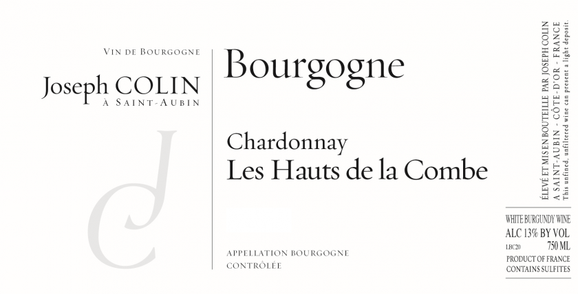 Bourgogne Blanc Les Hauts de la Combe Joseph Colin