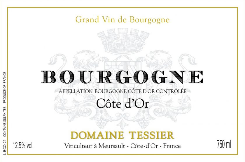 Bourgogne Cote dOr Blanc Domaine Tessier