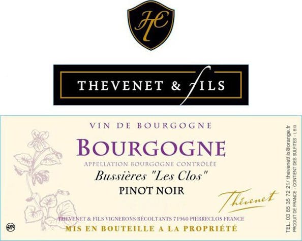 Bourgogne Rouge Le Clos Domaine Thevenet  Fils
