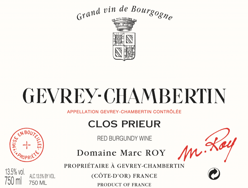 GevreyChambertin Clos Prieur Domaine Marc Roy