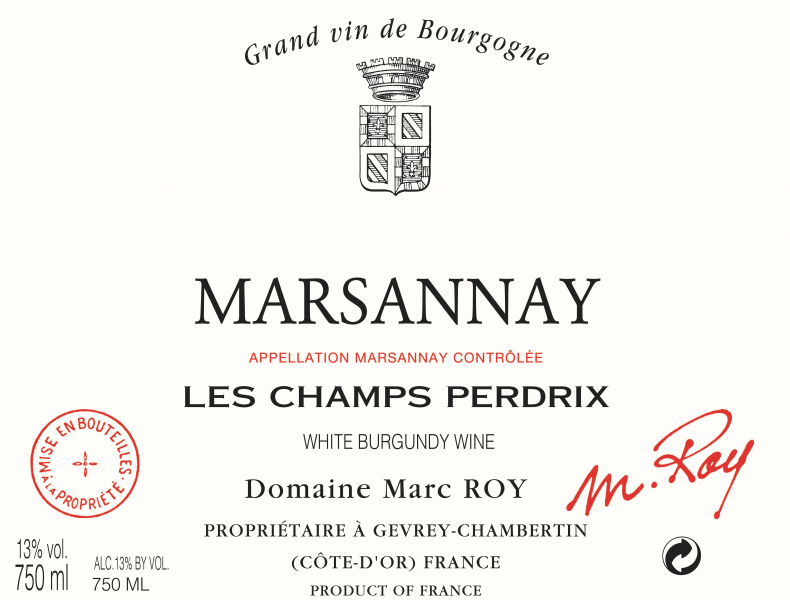 Marsannay Blanc Les Champs Perdrix Domaine Marc Roy