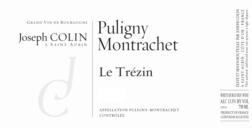 PulignyMontrachet Le Trezin Joseph Colin