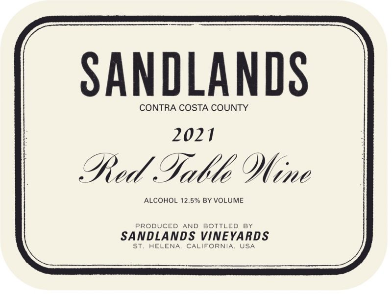 Red Table Wine Contra Costa Sandlands