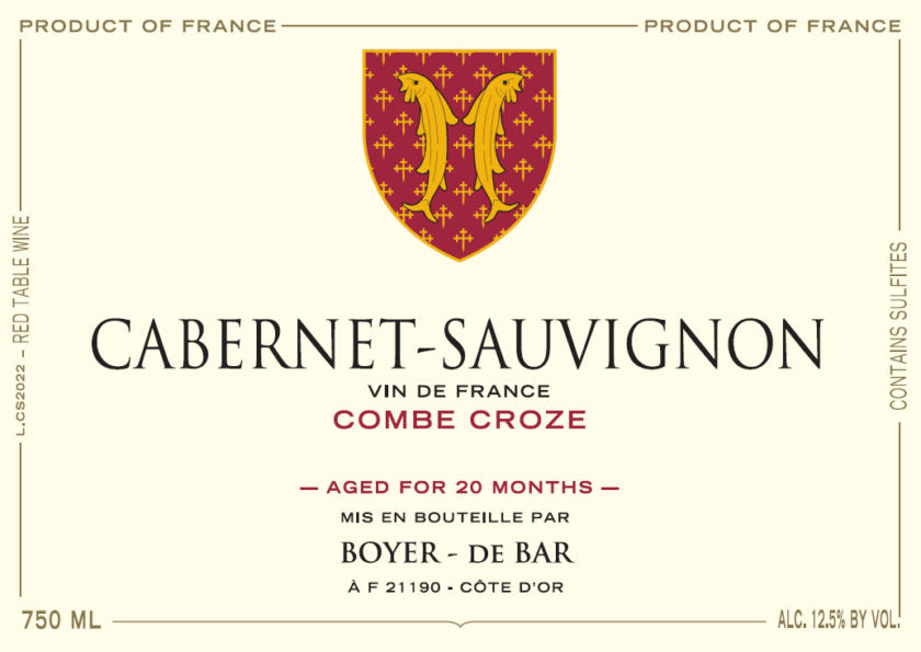 Cabernet Sauvignon Combe Croze Boyer de Bar