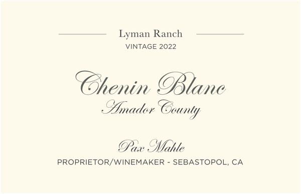 Chenin Blanc 'Lyman Ranch - Amador', Pax