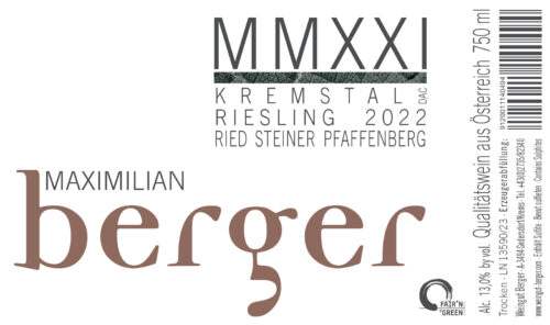 Ried Steiner Pfaffenberg Riesling Kremstal DAC