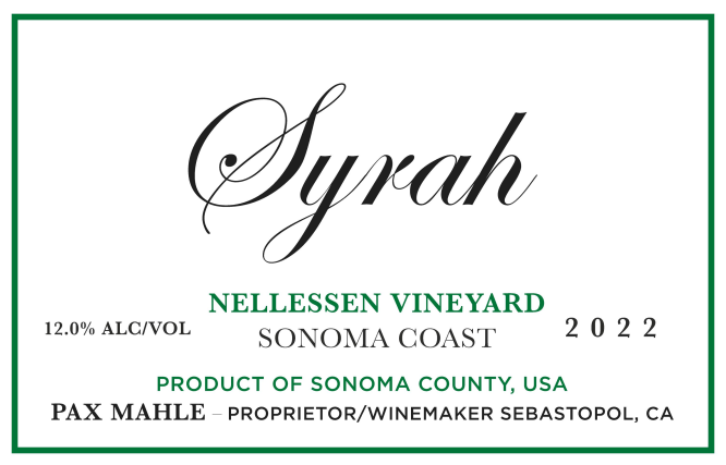 Syrah Nellesen Vyd Pax