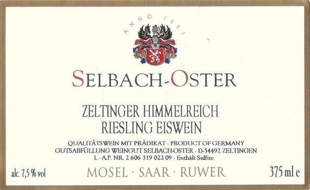 Selbach-Oster Zeltinger Himmelreich Riesling Eiswein