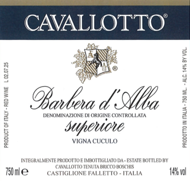 Barbera d'Alba 'Vigna Cuculo'