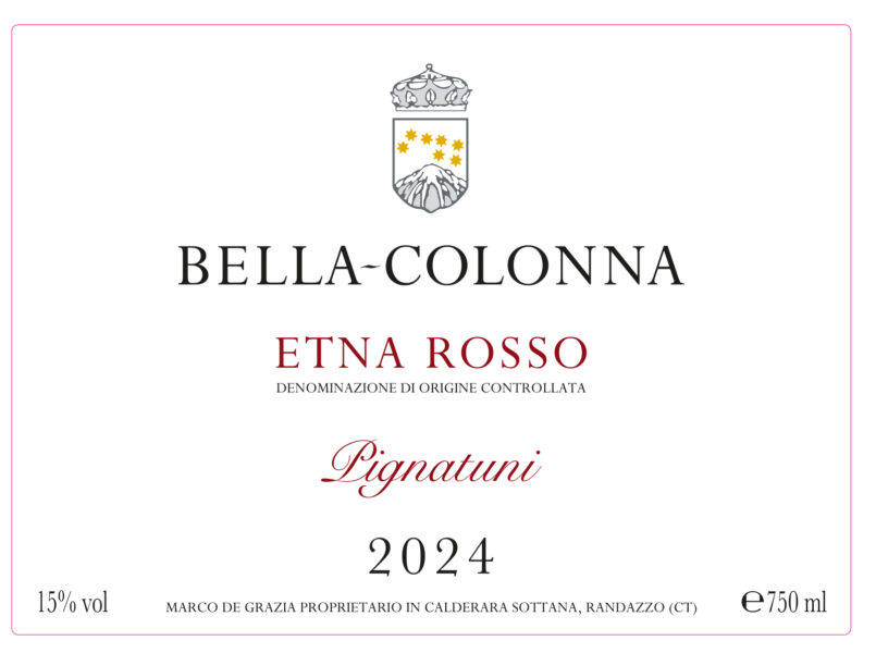 Etna Rosso Pignatuni BellaColonna