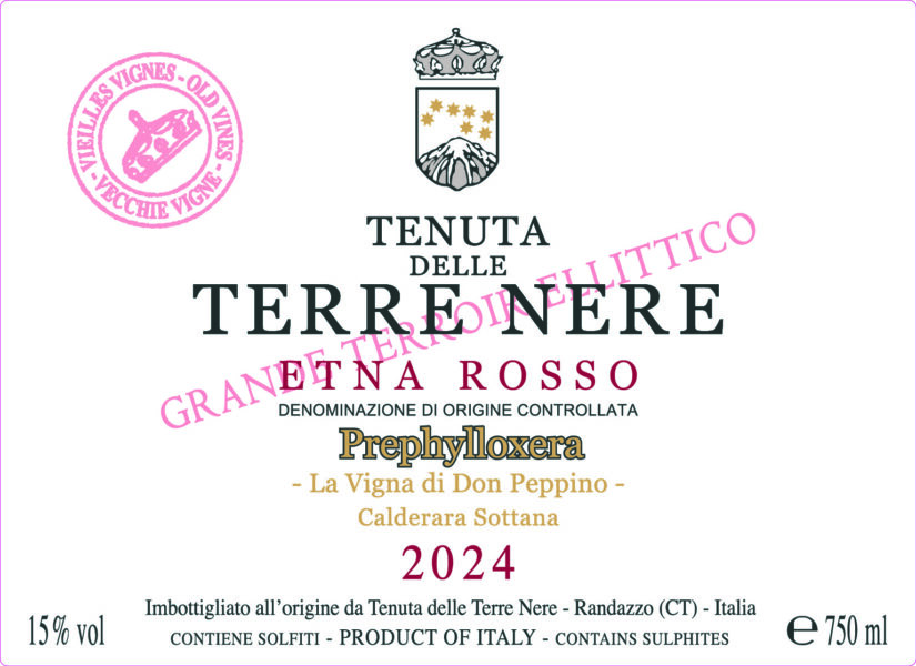 Etna Rosso Prephylloxera Terre Nere
