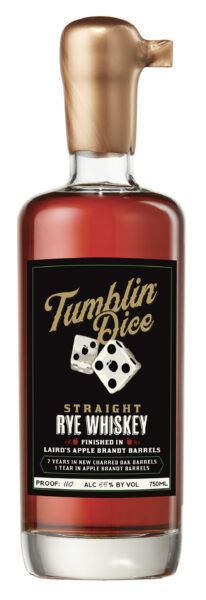 Straight Rye Whiskey Single Barrel 10 Apple Brandy Finished Tumblin Dice 