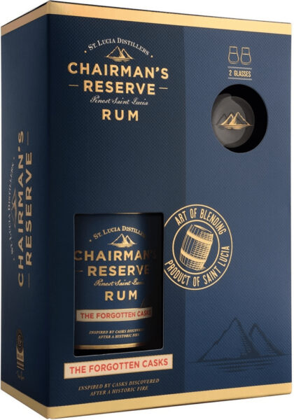 Chairmans Reserve Gift Pack Set The Forgotten Casks VAP Rum with 2 Glasses