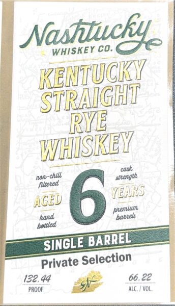 Straight Rye Whiskey 6 Year Single Barrel 10020