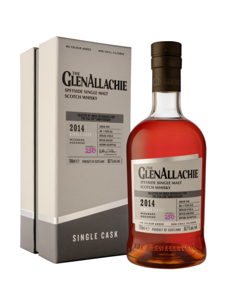 Single Malt Whisky 2014 11yr Mizunara Hogshead  USA 250th Anniversary The GlenAllachie